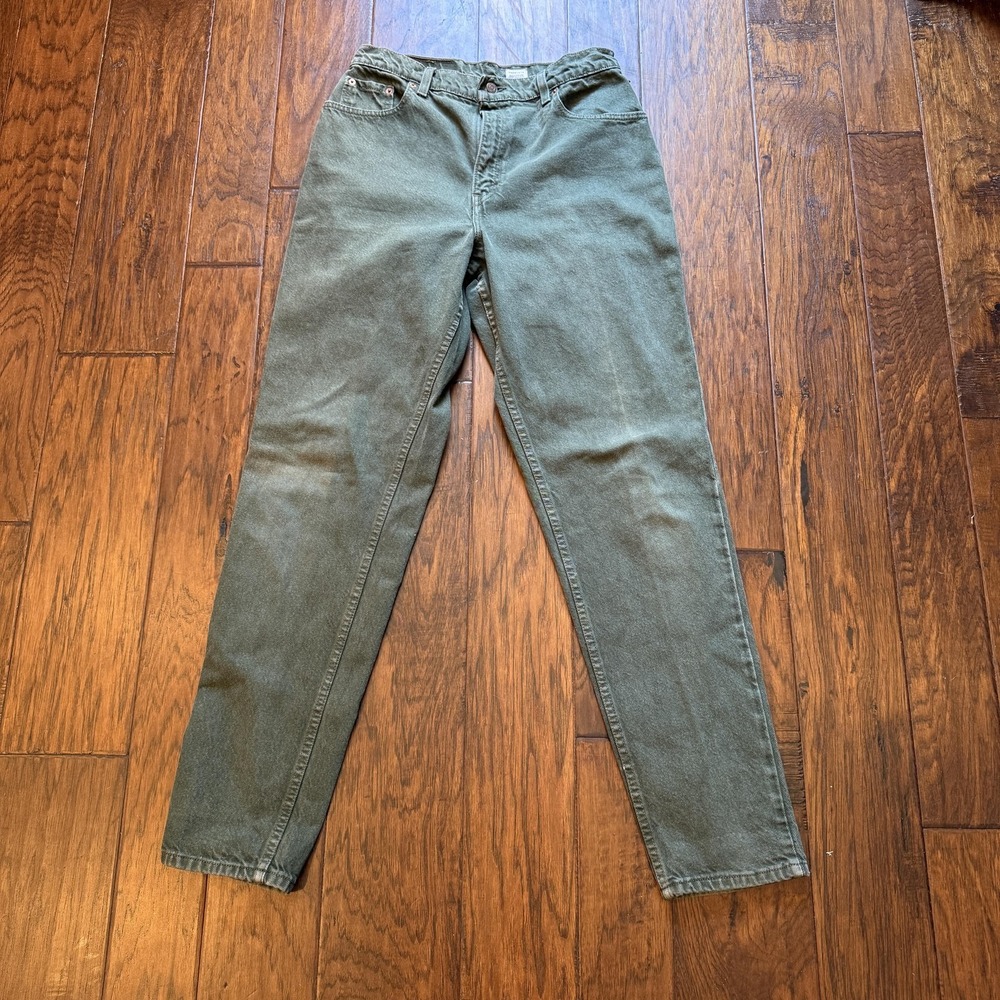VTG Levis Jeans Womens 12 L Olive Green 551 Relaxed Tapered Made USA 90s Vintage